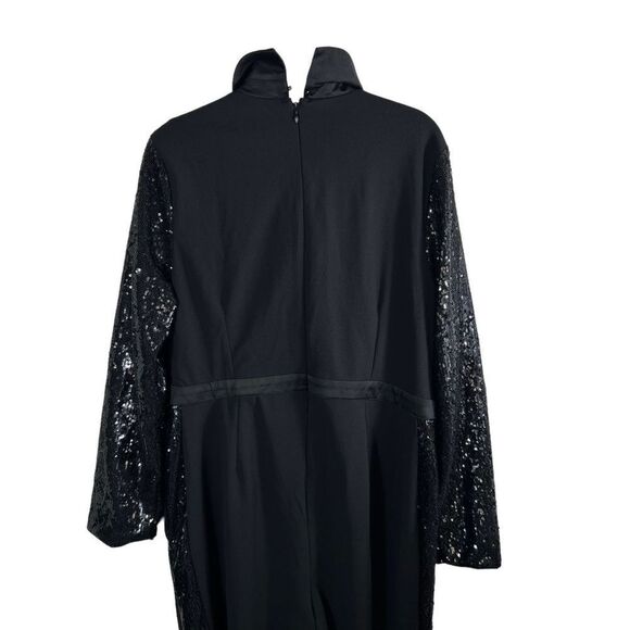 Venus Sparkly Black Sequin Jumpsuit - Picture 7 of 10